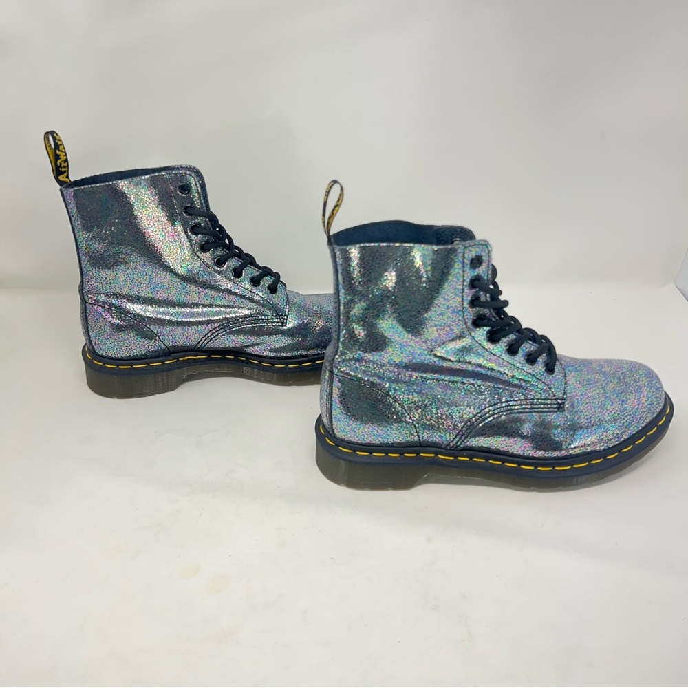 Dr. Martens 1460 Pascal Sparkle Metallic Holographic Y2K  Grunge Combat Boots 9 - Picture 3 of 10